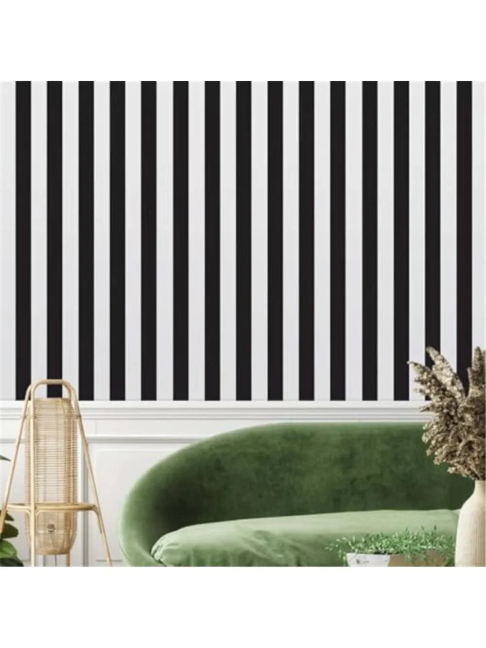 Black White Striped Peel and Stick Wallpaper Self Adhesive Removable Contact
